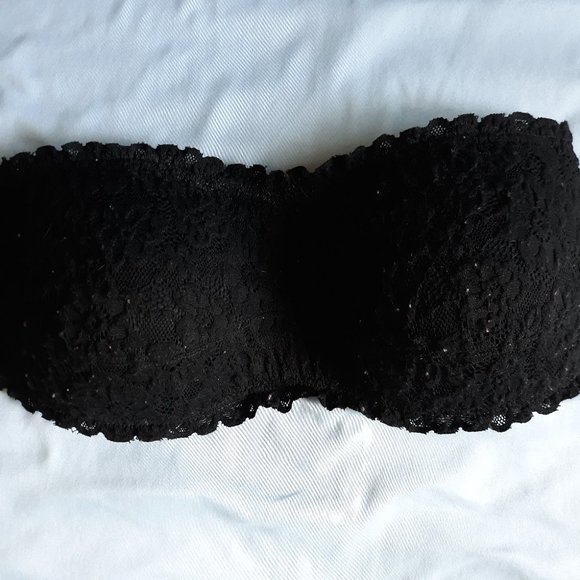 Aerie Black Lace Bandeau Bra Medium - Picture 2 of 9